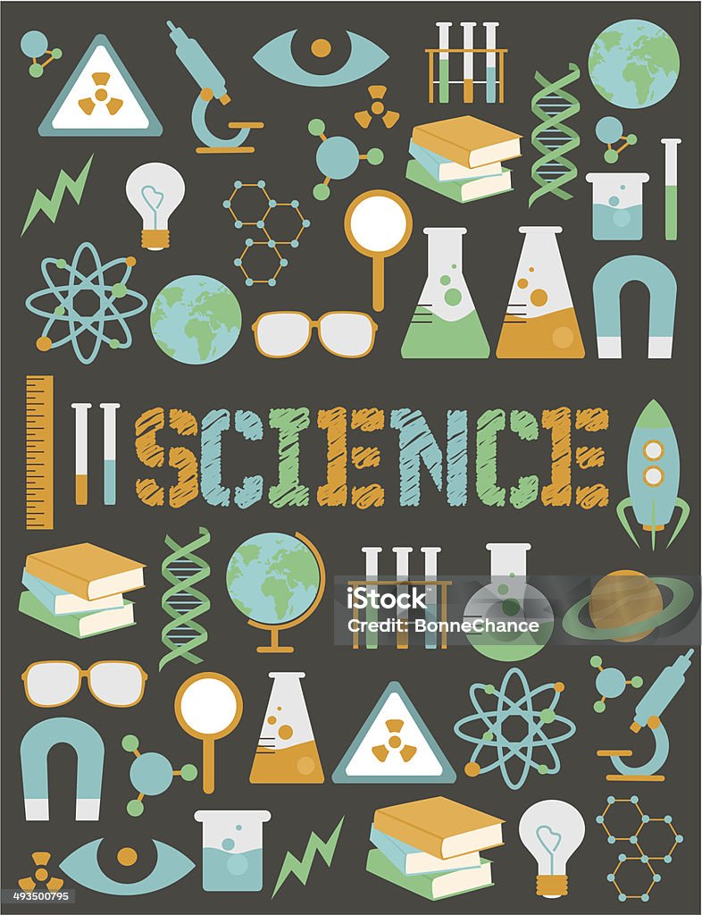 Science set Science set with different scientific objects Chemistry stock vector
