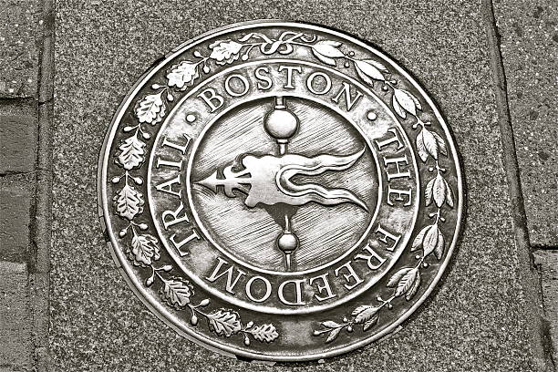 istock Boston Freedom trail, Black and white 493502629