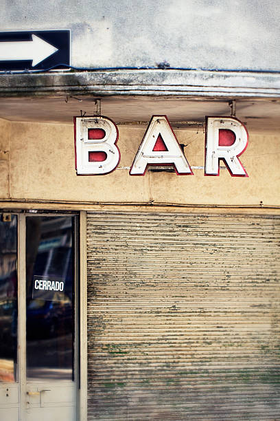 istock Neon bar sign vintage style font type design 493503131