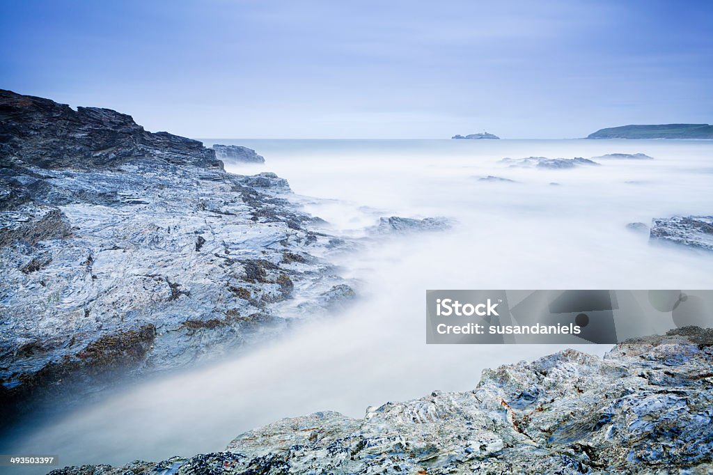 Gwithian Towans North Cornwall England UK Gwithian Towans, North Cornwall, England UK. Long exposure looking out to sea Atlantic Ocean Stock Photo