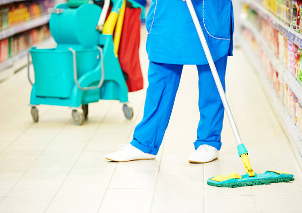 Floor care and cleaning services stock photo