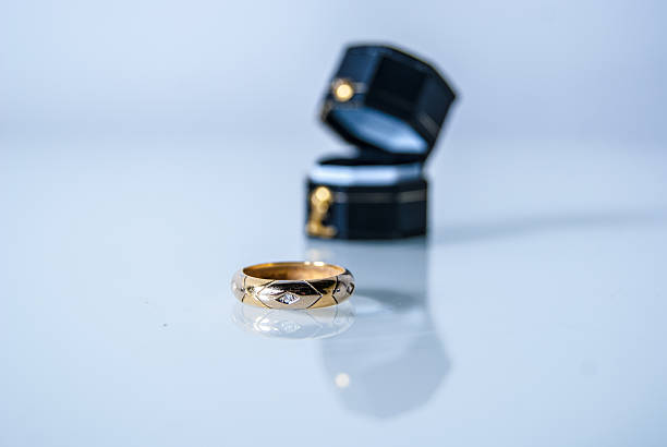istock Antique Diamond Engagement Ring and Ornate Box 493503671