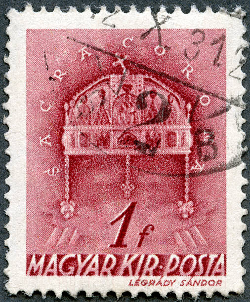 istock Postage stamp Hungary 1939 shows Crown of St. Stephen 493503911