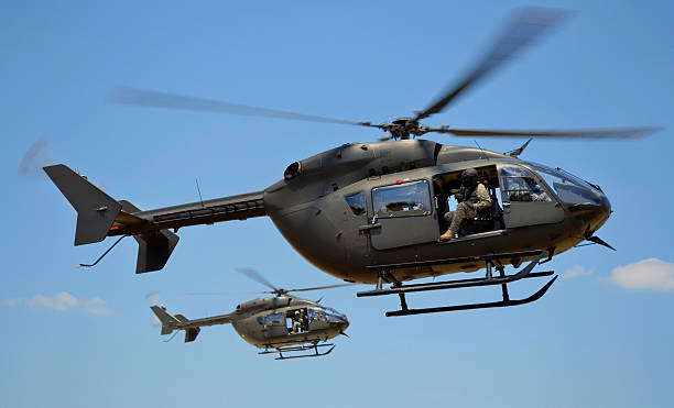 Two UH-72 Lakota Helicopters stock photo