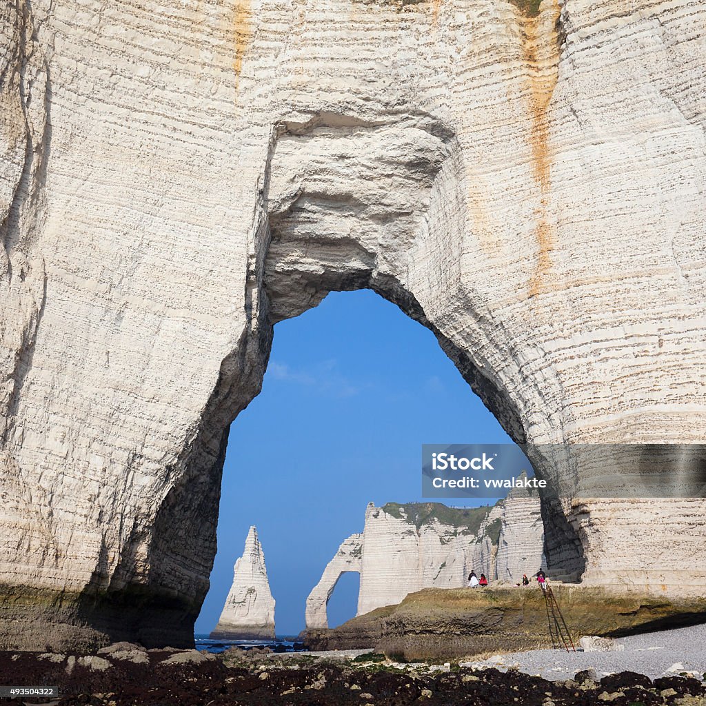 Chalk cliffs Chalk cliffs at Cote d'Albatre (Alabaster Coast). Etretat, France 2015 Stock Photo