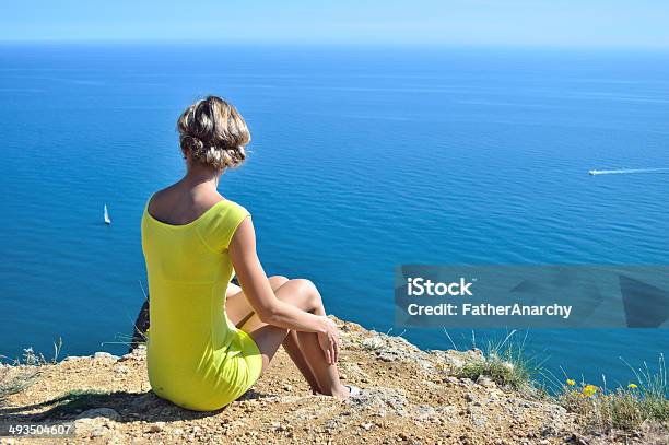 Girl On Sea Bay Stock Photo - Download Image Now - Adult, Crimea, Environment