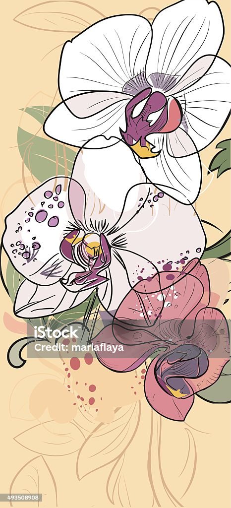 Orchids Abstract Background Background With Orchids Stock Illustration - Download Image Now - 2015 ...