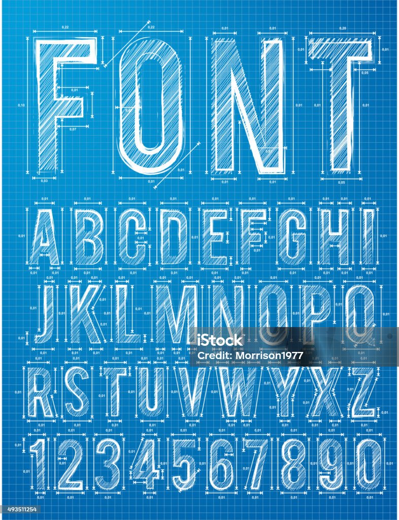 Plan Alphabet Design Font Stock Illustration - Download Image Now ...