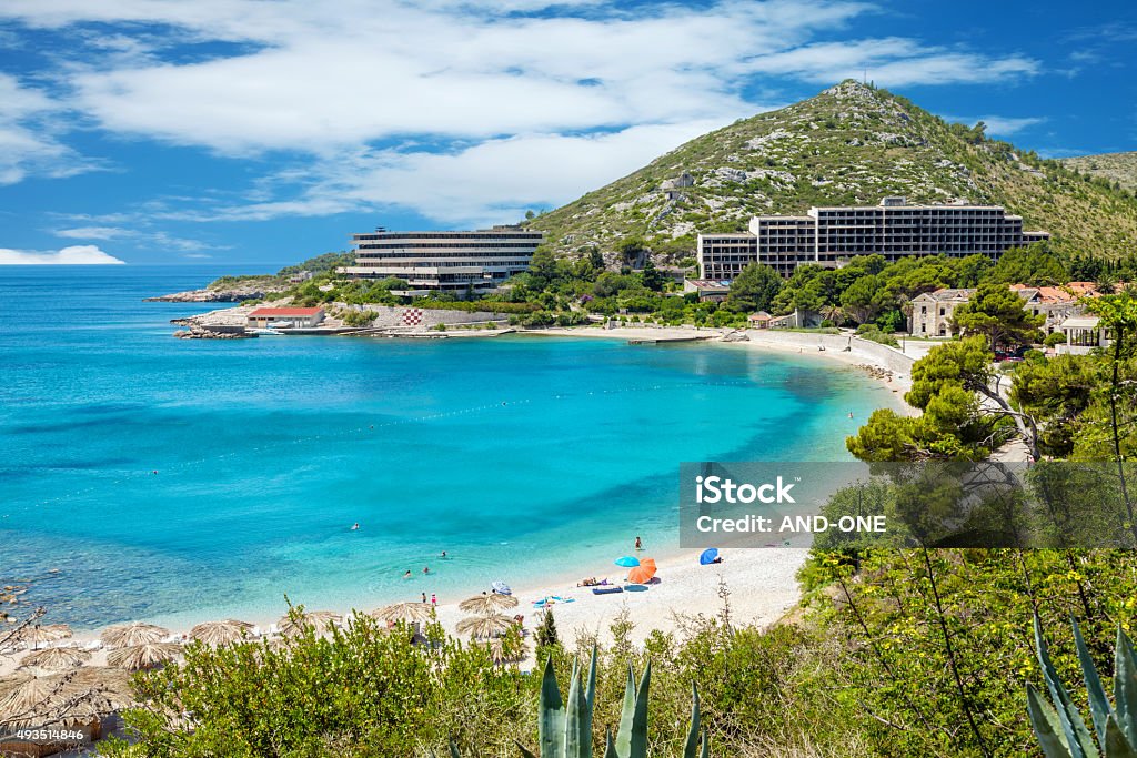 Beautiful turquoise beach in Mlini, Croatia Beautiful turquoise beach located in Mlini, Croatia 2015 Stock Photo