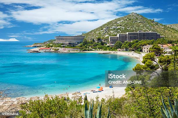 Beautiful Turquoise Beach In Mlini Croatia Stock Photo - Download Image Now - 2015, Adriatic Sea, Bay of Water