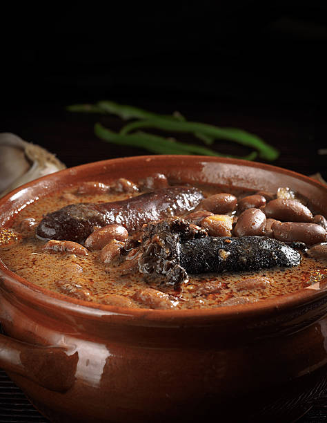istock Close up of spanish fabada with Black pudding and sausage 493515124