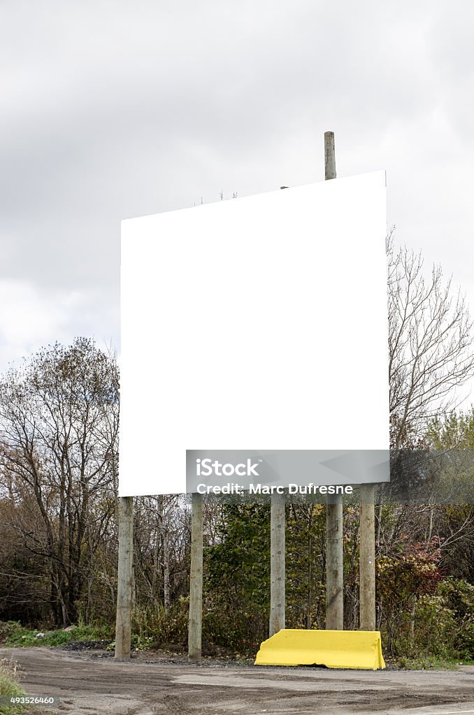 White road advertising sign Big white road advertising sign or board 2015 Stock Photo