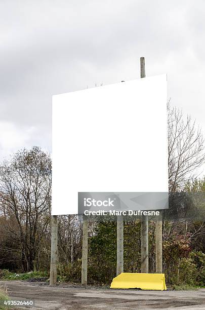 White Road Advertising Sign Stock Photo - Download Image Now - 2015, Advertisement, Billboard