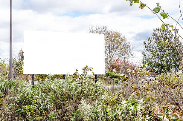 istock White road advertising sign 493526628