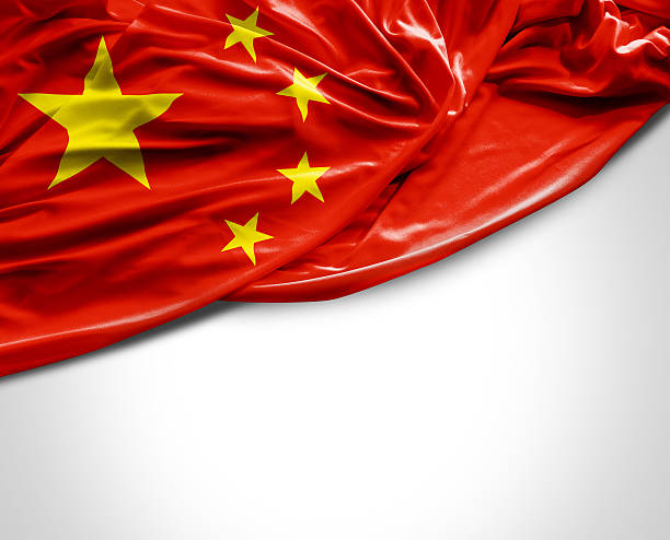 istock China waving flag on white background 493527018