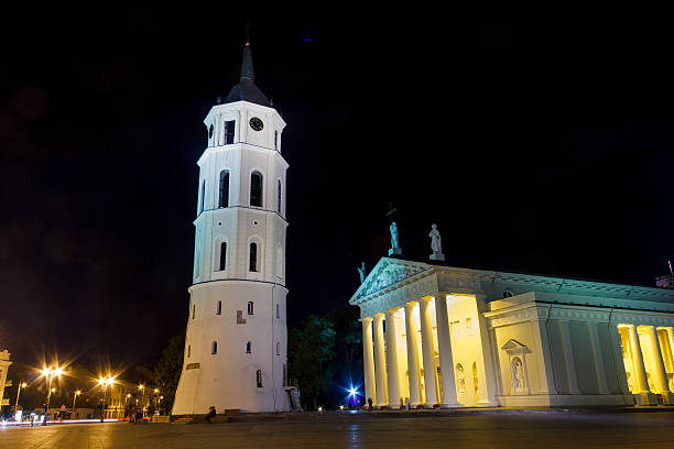 istock Night cahtedral at Vilnius, Lithuania 493527564