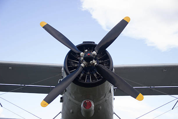istock Russian transport aircraft propeller 493527632