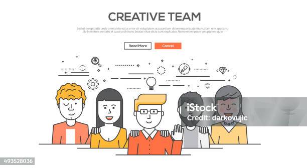 Flat Line Design Graphic Image Concept Stock Illustration - Download Image Now - 2015, Arts Culture and Entertainment, Business