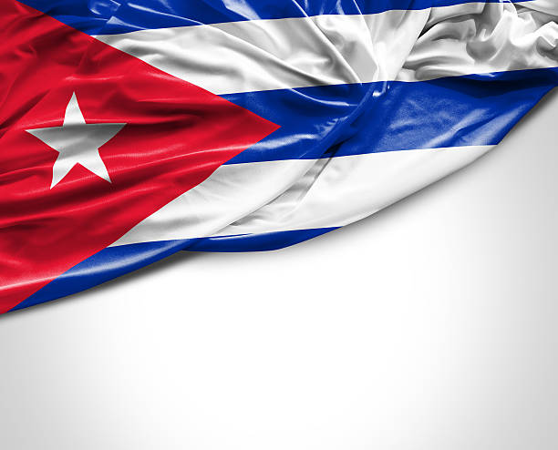 Cuba waving flag on white background