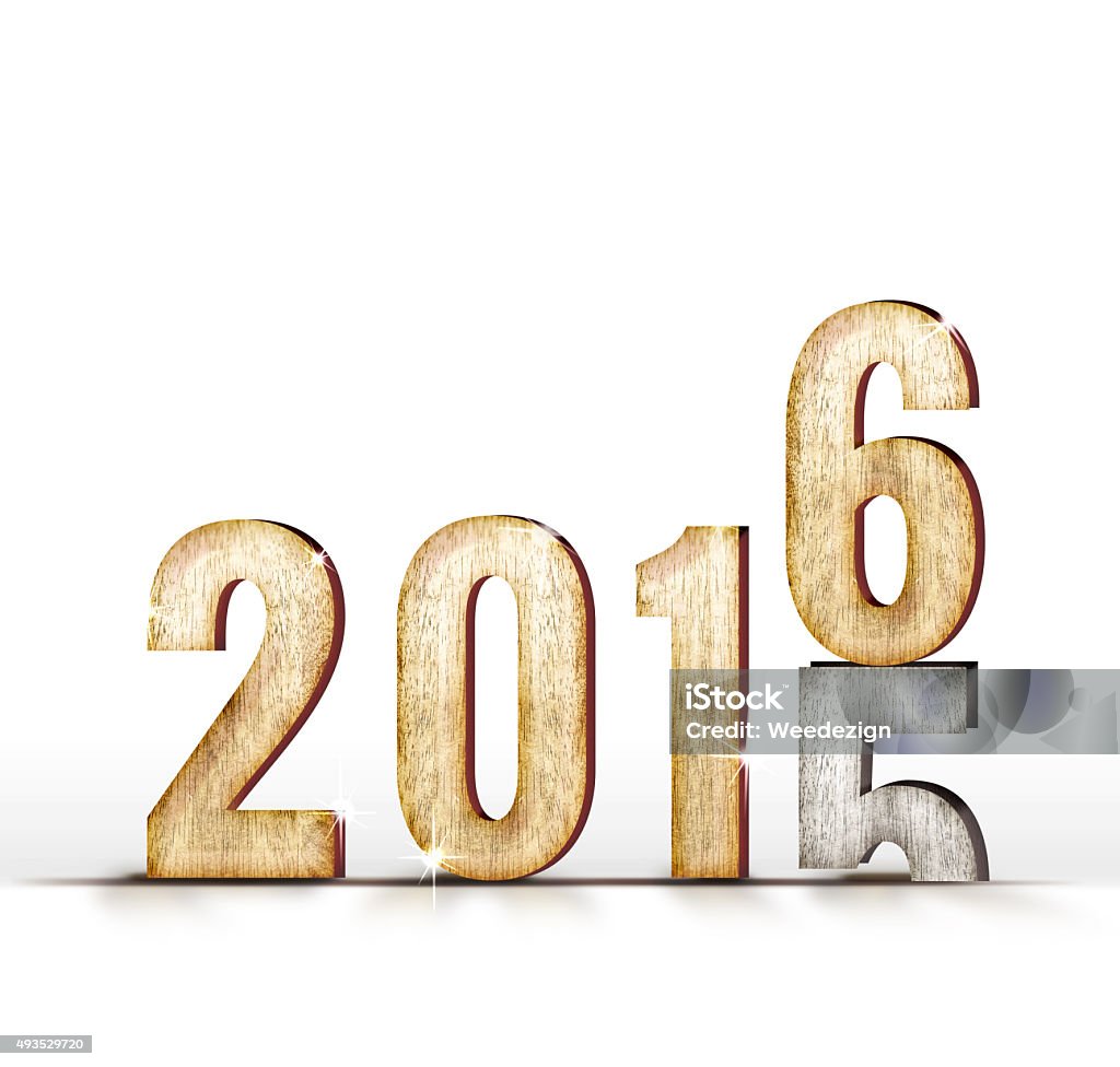 2015 wood number year change to 2016 in white studio 2015 wood number year change to 2016 year in white studio room, New year concept. 2015 Stock Photo