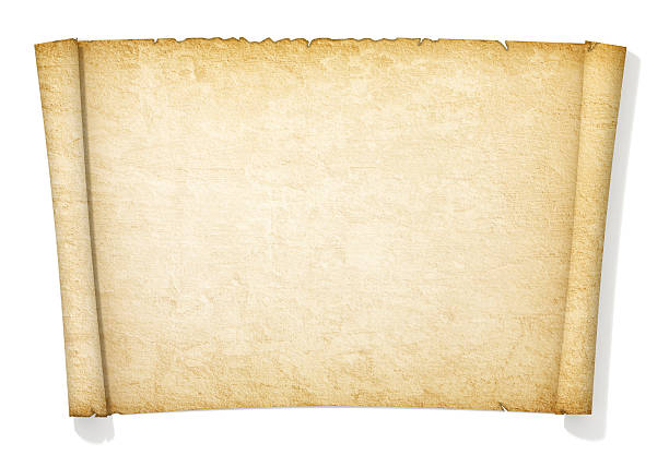 istock Advanced yellowed and old roll of paper. 493530604