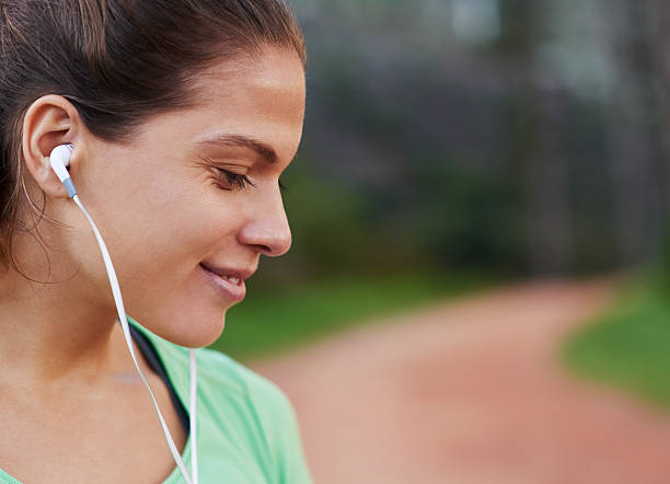 istock Music motivates her 493531688