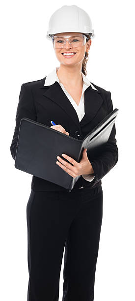 istock Young Businesswoman Architect Industry Supervisor on White 493532844