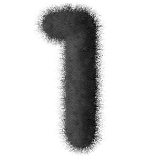 istock Black shag 1 number font isolated on white background 493533465