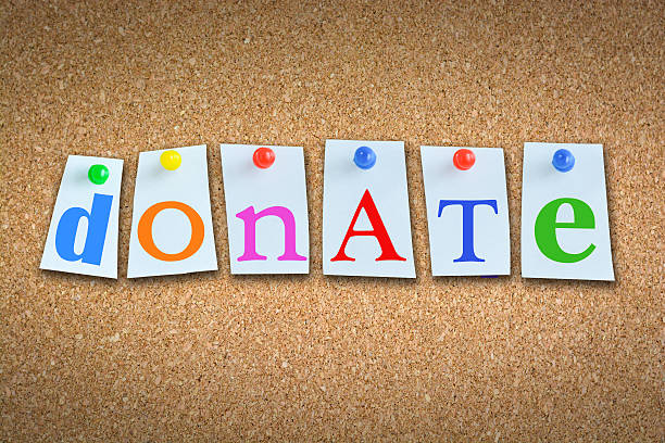 istock Donate advice with memo papers on cork billboard and pins 493534030