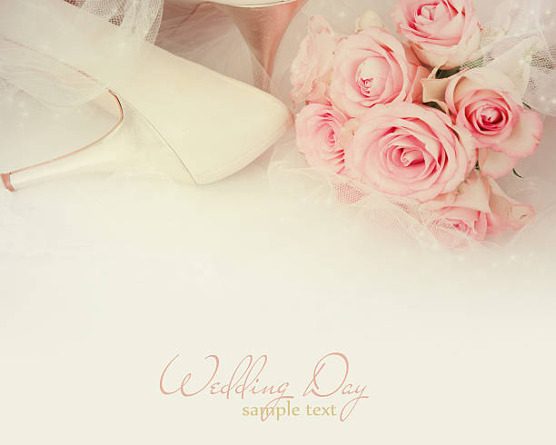 istock Wedding Day concept with roses and bridal shoes. 493534654