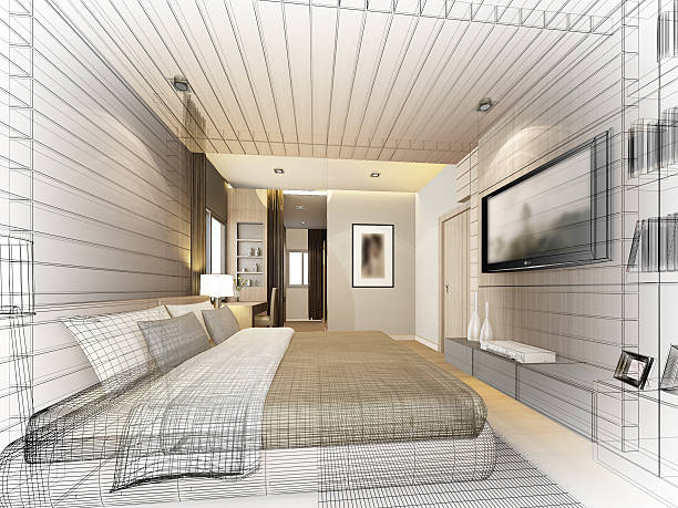 istock abstract sketch design of interior bedroom 493534992