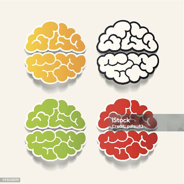 Реалистичные Элемент Дизайна Головного Мозга — стоковая векторная графика и другие изображения на тему Анатомия - Анатомия, Векторная графика, Внутренний орган человека