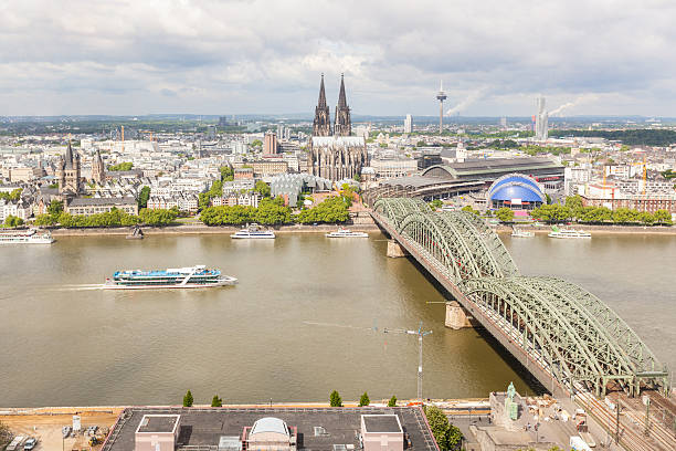 istock Cologne Cathedral and Famous Bridge, Aerial View 493535833