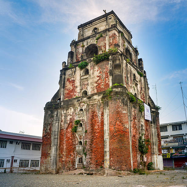 Sinking Bell Tower - Laoag City, Philippines stock photo
