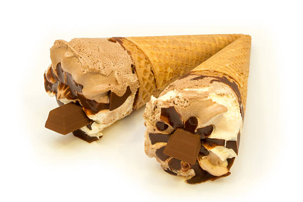 istock Two pieces of Ice cream cone 493537880