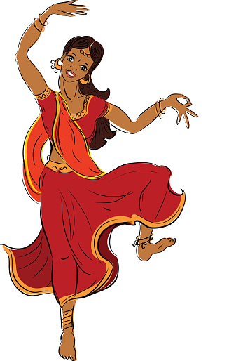 Beautiful Girl Dancer Of Indian Classical Dance Stock Illustration -  Download Image Now - Culture of India, Dancing, Indian Ethnicity - iStock