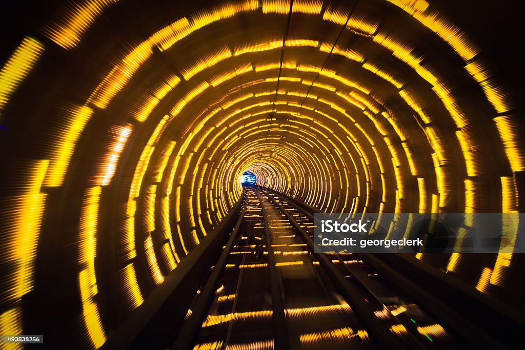 Tunnel Rush Stock Photo - Download Image Now - Yellow, Neon Lighting, Tunnel  - iStock