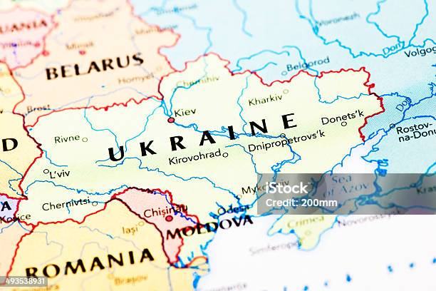 Ukraine Stock Photo - Download Image Now - Ukraine, Map, Russia
