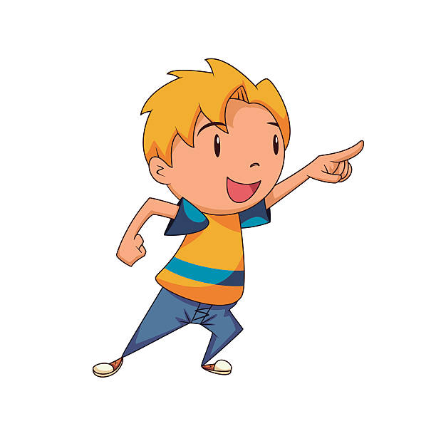 kind zeigt - moving up child pointing looking stock-grafiken, -clipart, -cartoons und -symbole