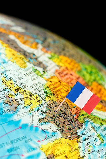 istock map with flag of France 493540376