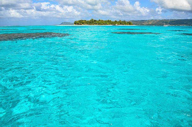 The islands of Saipan and Managaha as seen from our boat.  Northern Mariana Islands, Micronesia.