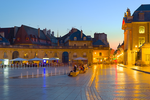 View of Dijon city in a summer night