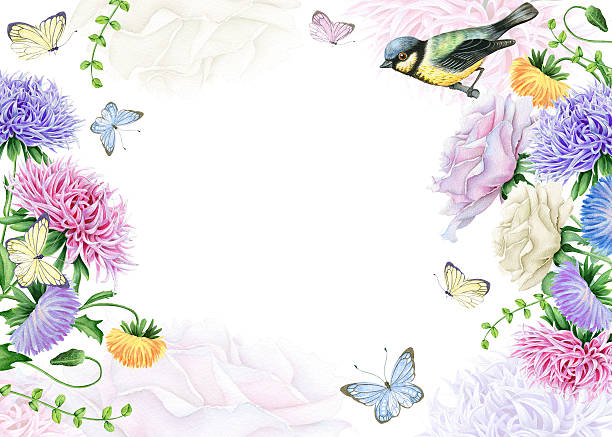 Colorido Jardín De Flores De Invitación Pájaro Vectores Libres de Derechos - iStock Colorido Jardín De Flores De Invitación Pájaro Vectores Libres de Derechos - iStock