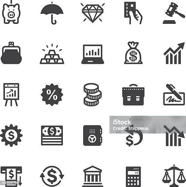 Finance Icons Black Series Stock Illustration - Download Image Now - Icon Symbol, Change Purse, Symbol