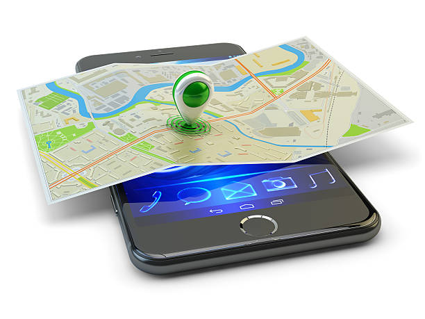 istock Mobile phone gps navigation, travel destination, location and positioning concept 493553122