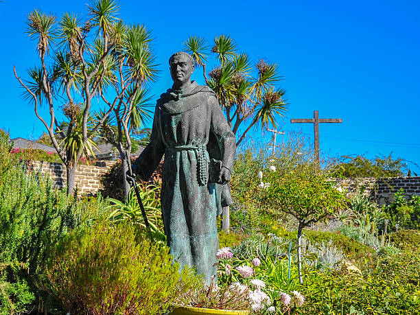 Statue of Father Junipero Serra - Carmel, CA stock photo