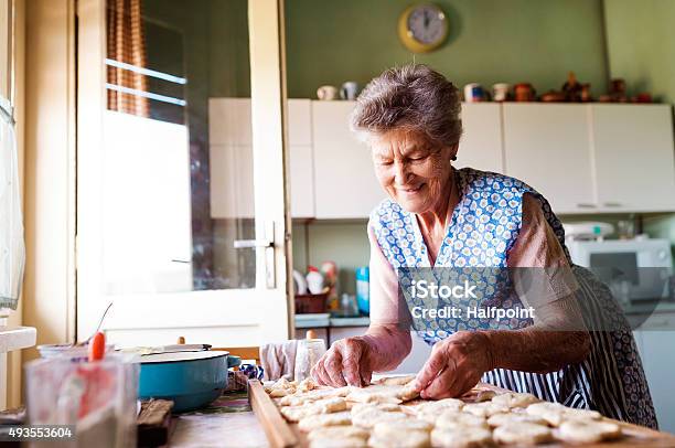 Senior Woman Baking Stock Photo - Download Image Now - 2015, Active Seniors, Adult