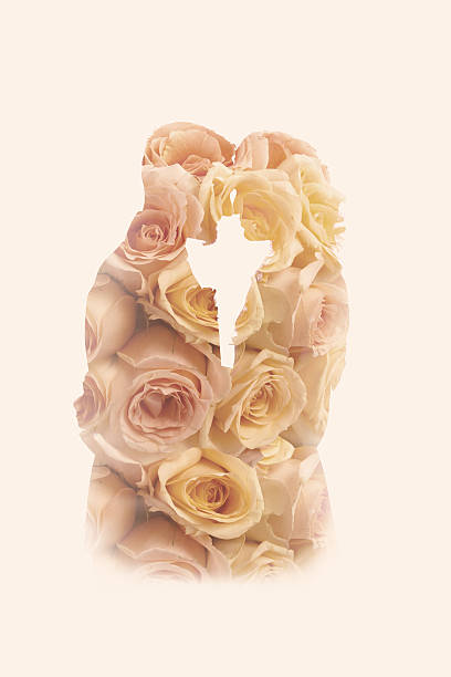 Happy Mother's Day!  Bouquet of pink daisy or chysanthamum flowers with white tulle, lace surround.  Copyspace for your message.