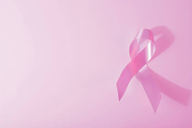 istock Breast cancer awareness pink ribbon background 493561252