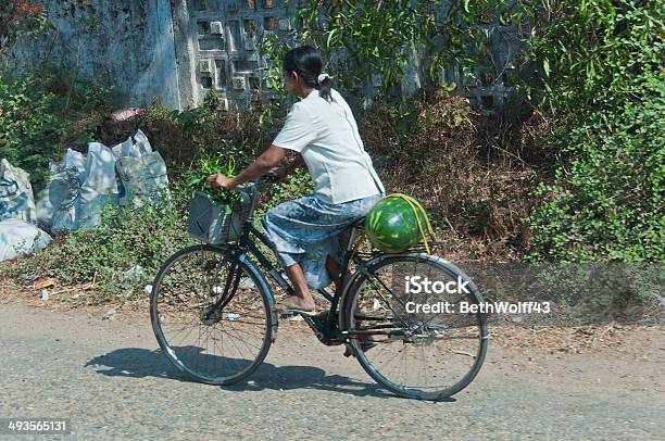Bicycle With Watermelon And Plants Stock Photo - Download Image Now - Bicycle, Horizontal, Land Vehicle